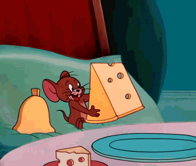 Mouse Eating Cheese